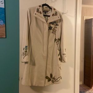 XOXO Embroidered Ivory Will Coat XL